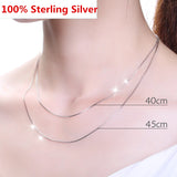 925 Sterling Silver Chain Necklace For Wedding Charm Jewelry