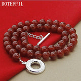8mm Natural Pearl Necklace 925 Silver for Women Wedding Jewelry