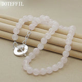 8mm Natural Pearl Necklace 925 Silver for Women Wedding Jewelry
