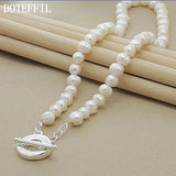 8mm Natural Pearl Necklace 925 Silver for Women Wedding Jewelry
