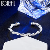 925 Silver Sterling Wire Bracelet Bangle Weave Chain Anniversary Gift Jewelry
