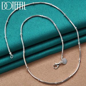 925 Silver 1/2mm 18/20 Snake Chain Beads Necklace For Wedding
