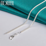 925 Silver 1.5mm Base Box Chain Necklace Men Women Wedding Engagement
