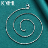 925 Silver 1.5mm Base Box Chain Necklace Men Women Wedding Engagement