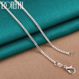 925 Silver 1.5mm Base Box Chain Necklace Men Women Wedding Engagement