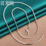 925 Silver 1.5mm Base Box Chain Necklace Men Women Wedding Engagement