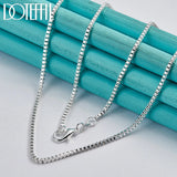 925 Silver 1.5mm Base Box Chain Necklace Men Women Wedding Engagement