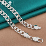 925 Silver Men Necklace 10MM 22-Inch Side Chain Statement Jewelry