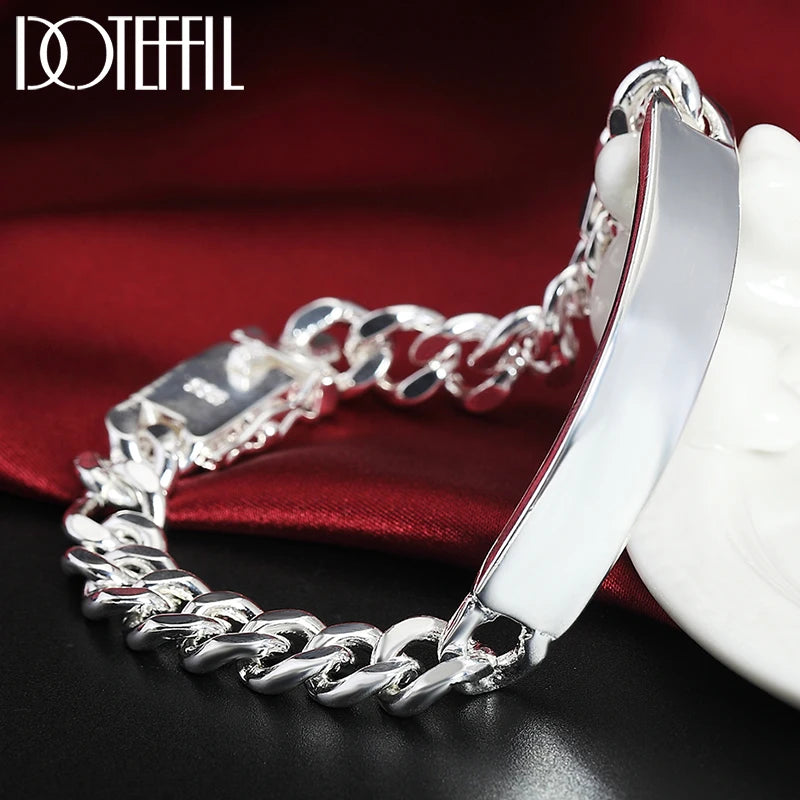 925 Silver 10m Cowhide Chain Bracelet Women Wedding