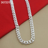 925 Silver 10mm 22-Inch Men Necklace Side Chain Statement Necklace