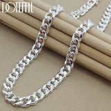 925 Silver 10mm 22-Inch Men Necklace Side Chain Statement Necklace