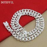 925 Silver 10mm 22-Inch Men Necklace Side Chain Statement Necklace