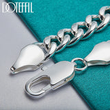 925 Silver 10mm Side Chain Bracelet Men Women Party Wedding Jewelry