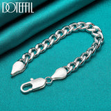 925 Silver 10mm Side Chain Bracelet For Party Wedding
