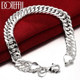 925 Sterling Silver 10mm Side Chain Bracelet Wedding Jewelry