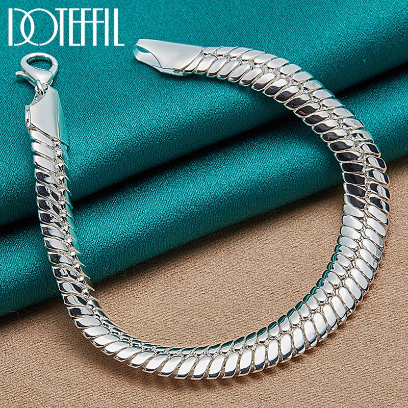 925 Silver 10mm Snake Chain Bracelet