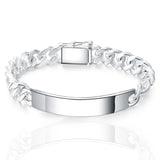 925 Silver 10mm Smooth Sideways Bracelet Chain for Men Women