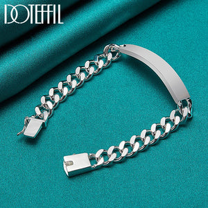 925 Silver 10mm Bracelet Chain For Men Women