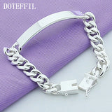 925 Silver 10mm Sideways Bracelet Smooth Finish