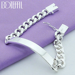 925 Silver 10mm Sideways Bracelet Smooth Finish