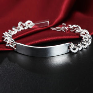 925 Silver 10mm Sideways Bracelet Smooth Finish