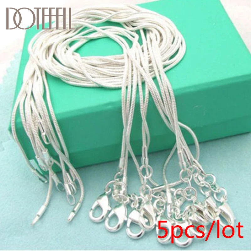 925 Silver 10pcs 16-30 Inch 1.2mm Snake Chain Necklace Jewelry