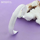 925 Silver 12mm Network Bracelet Bangle Wedding Engagement Party
