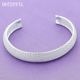 925 Silver 12mm Network Bracelet Bangle Wedding Engagement Party