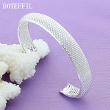 925 Silver 12mm Network Bracelet Bangle Wedding Engagement Party