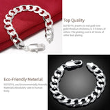925 Silver 12mm Geometry Ring Bracelet for Wedding Party