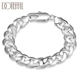 925 Silver 12mm Geometry Ring Bracelet for Wedding Party