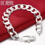 925 Silver 12mm Geometry Ring Bracelet for Wedding Party