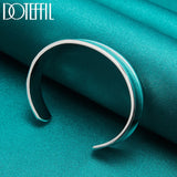 925 Sterling Silver 12mm Smooth Bangle Bracelet for Wedding