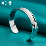 925 Silver 12mm Smooth Bangle Bracelet for Wedding Party