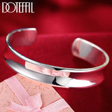 925 Silver 12mm Smooth Bangle Bracelet for Wedding Party