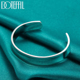 925 Silver 12mm Smooth Bangle Bracelet for Wedding Party
