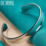 925 Sterling Silver 12mm Smooth Bangle Bracelet for Wedding