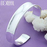 925 Silver 12mm Smooth Bangle Bracelet Adjustable