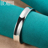 925 Silver 12mm Smooth Bangle Bracelet for Wedding Party