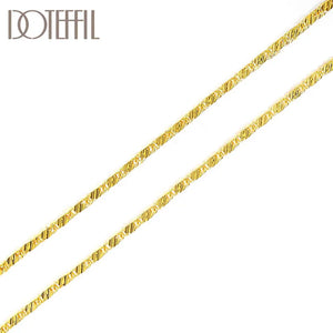 925 Silver 18K Chain Necklace Women Man Wedding