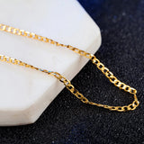 925 Silver 18k 2mm Sideways Necklace 16-30" for Wedding