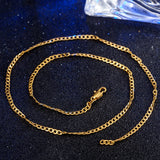 925 Silver 18k 2mm Sideways Necklace 16-30" for Wedding