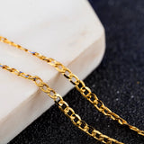 925 Silver 18k 2mm Sideways Necklace 16-30" for Wedding