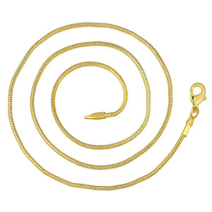 925 Silver 2mm 18k Snake Necklace For Wedding Jewelry