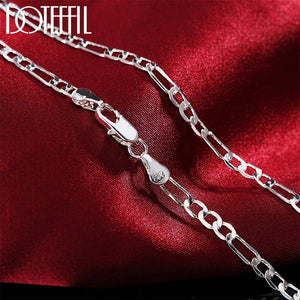 925 Silver 4mm Classic Chain Necklace Women Man Wedding Charm Jewelry