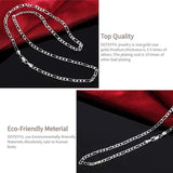 925 Silver 4mm Classic Chain Necklace Women Man Wedding Charm Jewelry