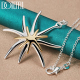 925 Silver Snake Chain Starfish Pendant Necklace Wedding Jewelry