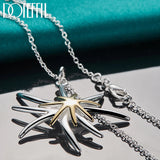 925 Silver Snake Chain Starfish Pendant Necklace Wedding Jewelry