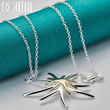 925 Silver Snake Chain Starfish Pendant Necklace Wedding Jewelry