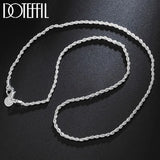 925 Silver 2mm Rope Necklace For Wedding Charm Jewelry